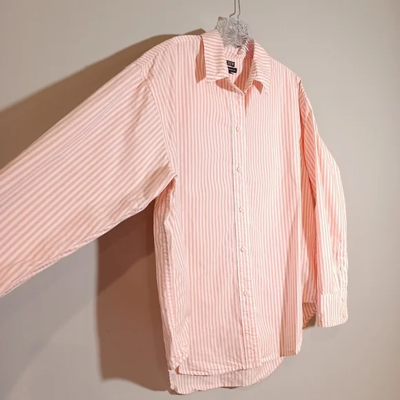 J.Crew Étienne oversized shirt in striped cotton poplin Pink Size S - Picture 6 of 7